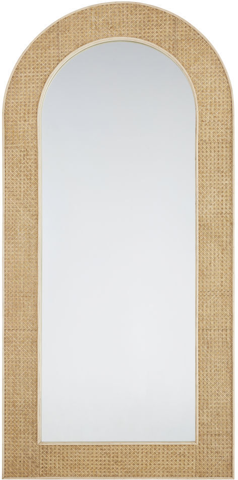 Maisons du Monde Miroir arrondi cannage en rotin beige 82x170