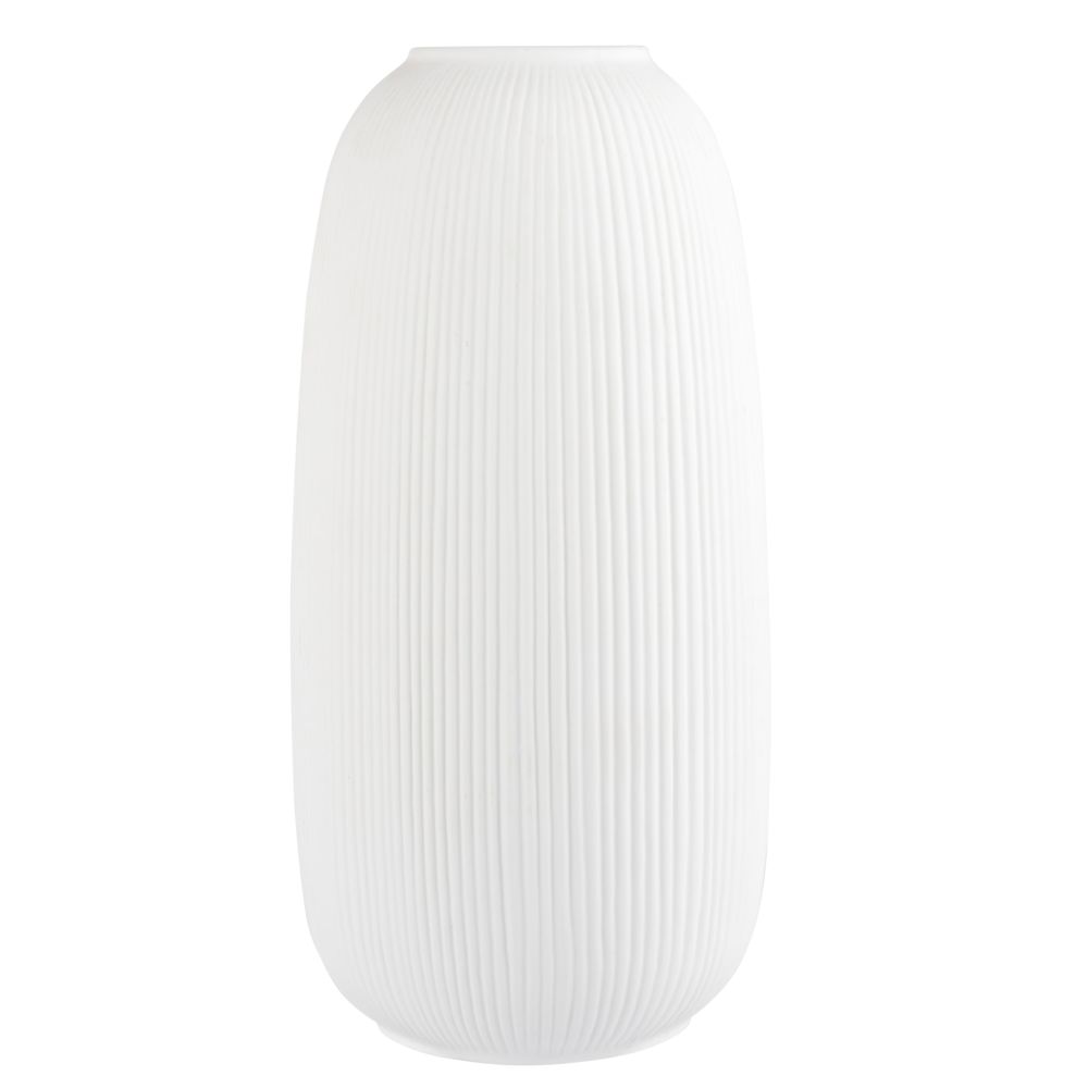 Maisons du Monde Vase en porcelaine striée blanche H25