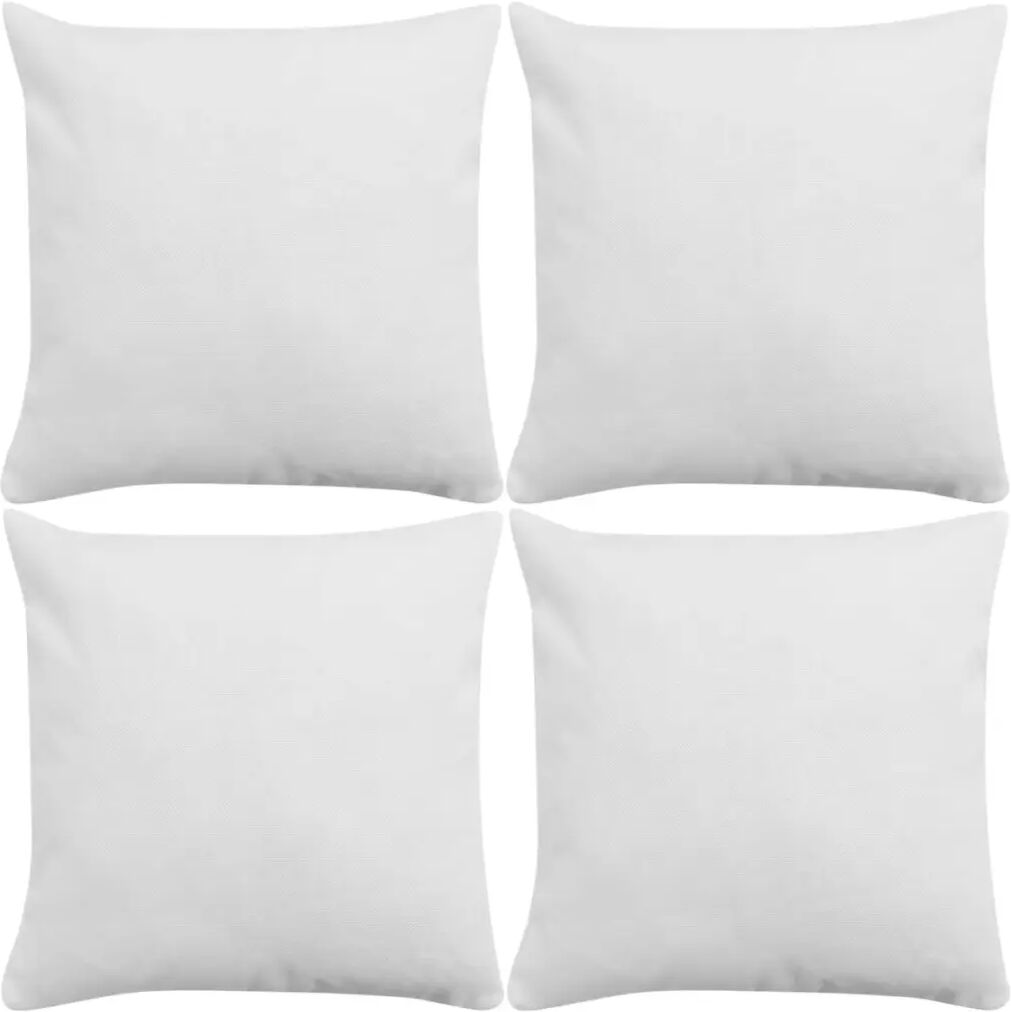 vidaXL Housses de coussin 4 pcs Aspect de lin Blanc 40x40 cm