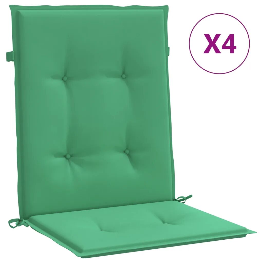 vidaXL Coussins de chaise de jardin 4 pcs Vert 100 x 50 x 3 cm