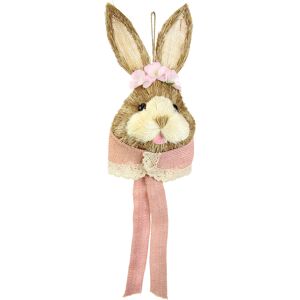 I.GE.A. Dekofigur »Tierfigur Bast-Hasenkopf Hase Osterhasen Deko Ostern... rosa