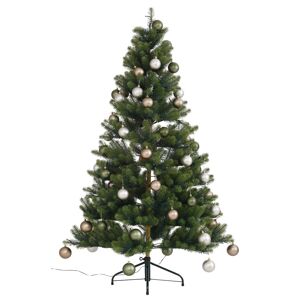 Creativ deco Künstlicher Weihnachtsbaum »Fertig geschmückt«, mit 60 Kugeln... grün/hellbraun/beige