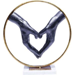 KARE Dekofigur »Elements Heart Hand, Polyresin, Marmor« Kupfer, Schwarz