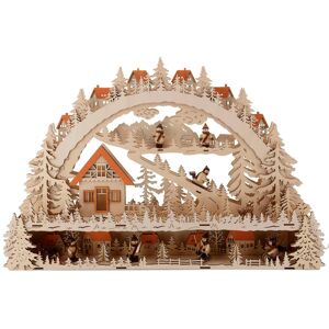 Home affaire Schwibbogen »LED Winterlandschaft mit Podest, Weihnachtsdeko«,... holzfarben  B/H: 64 cm x 44 cm