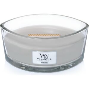 Woodwick Duftkerze »Fireside Ellipse« hellgrau  Ø/H: 19,1 cm x 9,2 cm