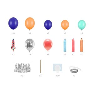 partydeco Luftballon »Luftballon Rakete Mehrfar« Mehrfarbig