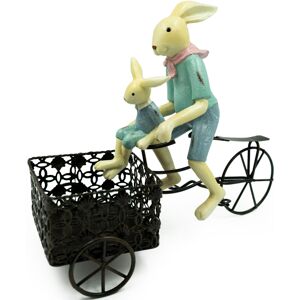 NOOR LIVING Osterhase »Osterdekoration Hase auf Fahrrad«, Ostern blau-bunt-schwarz