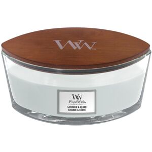 Woodwick Duftkerze »Lavender & Cedar« weiss/braun/transparent