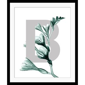 queence Bild »B-Flower 2.0«, Buchstaben, Blume, Blätter, gerahmt schwarz Größe