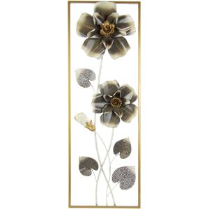 I.GE.A. Wandbild »Metallbild Blumen«, Wanddeko, Metall, Wandskulptur champagner Größe