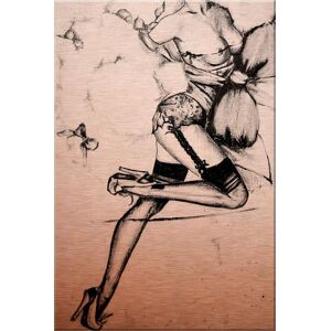 Wall-Art Metallbild »Verführerisches Pin up«, Blumen, 40/60 cm grau Größe