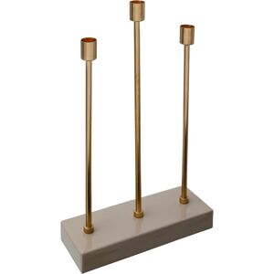 Kayoom Kerzenständer »Kerzenhalter Art Deco 325«, (1 St.) taupe/goldfarben Größe