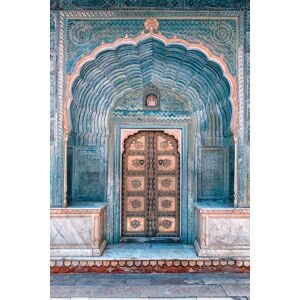 queence Acrylglasbild »Tür« blau Größe