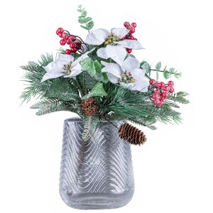 Creativ deco Dekovase »Weihnachtsdeko«, (Set, 2 St., 1 Vase, 1 Bouquet), mit... transparent Größe