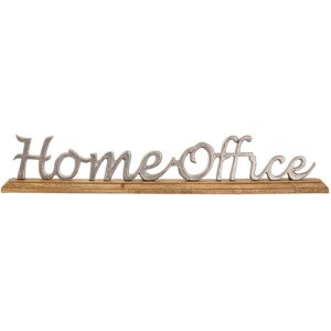 my home Deko-Schriftzug »Home Office«, aus Metall, auf Holz silberfarben Größe