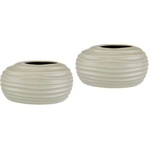 I.GE.A. Dekovase »Keramik-Vase«, 2er Set Kleine Vase Weiss Modern Keramik... beige Größe