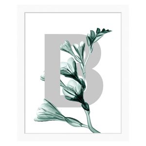 queence Bild »B-Flower 2.0«, Buchstaben, Blume, Blätter, gerahmt weiss Größe