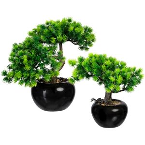 Creativ green Kunstbonsai »Bonsai Lärche«, im Keramiktopf, 2er Set grün Größe