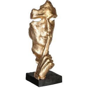 Casablanca by Gilde Dekofigur »Skulptur Silence, gold/schwarz«, Dekoobjekt,... goldfarben/schwarz Größe