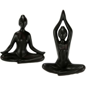 I.GE.A. Dekofigur »Yoga-Frau«, 2er Set, Yogafigur, Yogaskulptur schwarz Größe