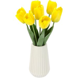 I.GE.A. Kunstblume »Real-Touch-Tulpen«, Vase aus Keramik gelb Größe