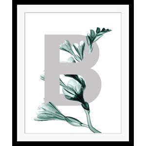 queence Bild »B-Flower«, Buchstaben, gerahmt, Blätter, Blume schwarz Größe