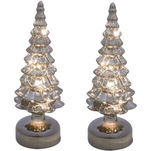 Creativ light Dekobaum »Weihnachtsdeko«, 2er Set, Tannenbaum aus Glas grau Größe