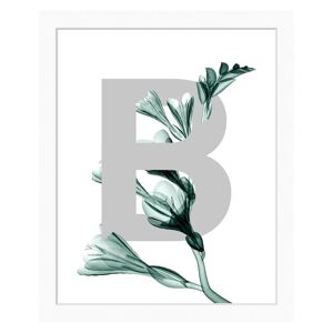queence Bild »B-Flower«, Buchstaben, gerahmt, Blätter, Blume weiss Größe