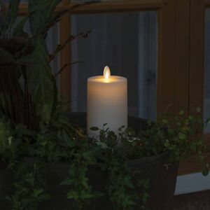 Konstsmide Christmas LED-Kerze IP44 cremeweiß glatt Höhe 18cm