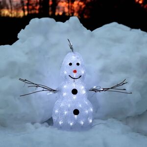 STAR TRADING Kleine LED-Figur Crystal Snowman f. außen