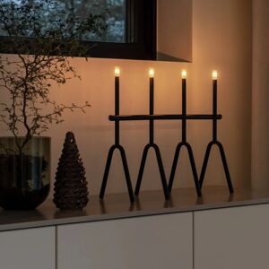 Konstsmide Christmas LED-Kerzenleuchter schwarz 4-flammig Höhe 39 cm