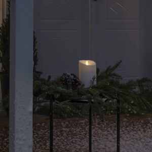 Konstsmide Christmas LED-Deko-Kerze IP44 cremeweiß geschmolzen 18,4cm