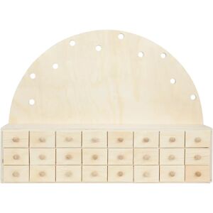 buttinette Adventskalender mit Lichterbogen aus Holz, 40 x 7 x 30 cm - Size: 40 x 7 x 30 cm