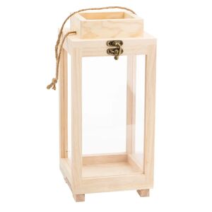 buttinette Laterne aus Holz, 15 x 15 x 32 cm - Size: 15 x 15 x 32 cm