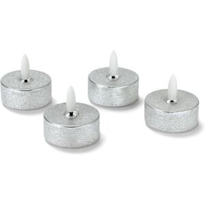 4 LED-Echtwachs-Teelichter - Tchibo - Silber Kunststoff   unisex