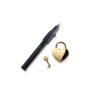 Liebesschloss mit Gravierstift - Tchibo - Schwarz Kunststoff Herz  unisex