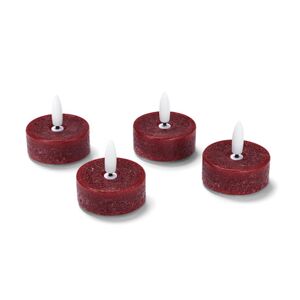 4 LED-Echtwachs-Teelichter - Tchibo - Rot Kunststoff Rot  unisex