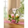 Teelichthalter mit Rosenblüten -