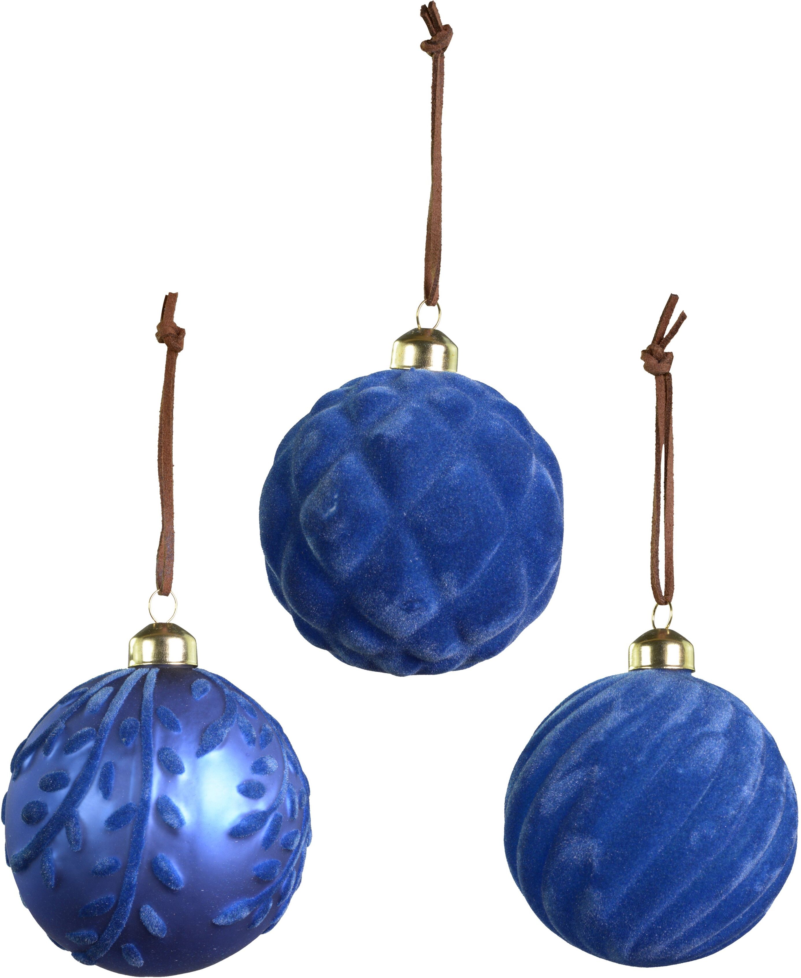 RIFFELMACHER & WEINBERGER Weihnachtsbaumkugel, (Set, 3 St.), Ø ca. 8 cm, aus... blau