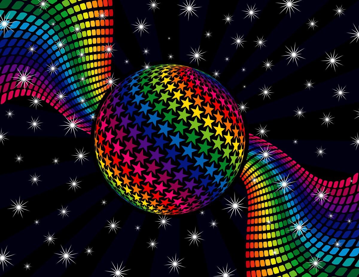 Papermoon Fototapete »Rainbow Disco Dance«, samtig, Vliestapete, hochwertiger... bunt