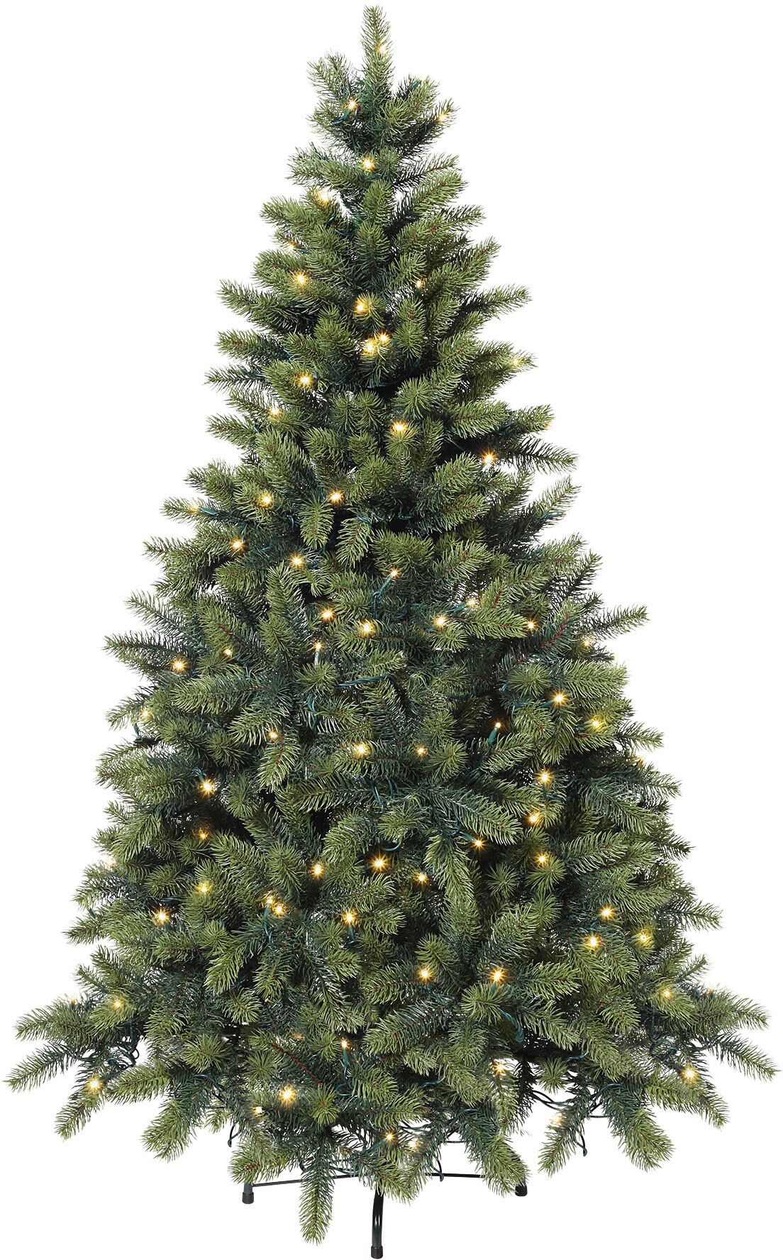Creativ deco Künstlicher Weihnachtsbaum, mit LED-Lichterkette grün