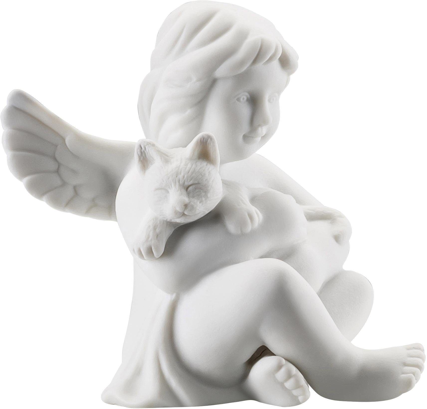Rosenthal Engelfigur »Engel mit Katze«, (1 St.), Biskuitporzellan, unglasiert weiss