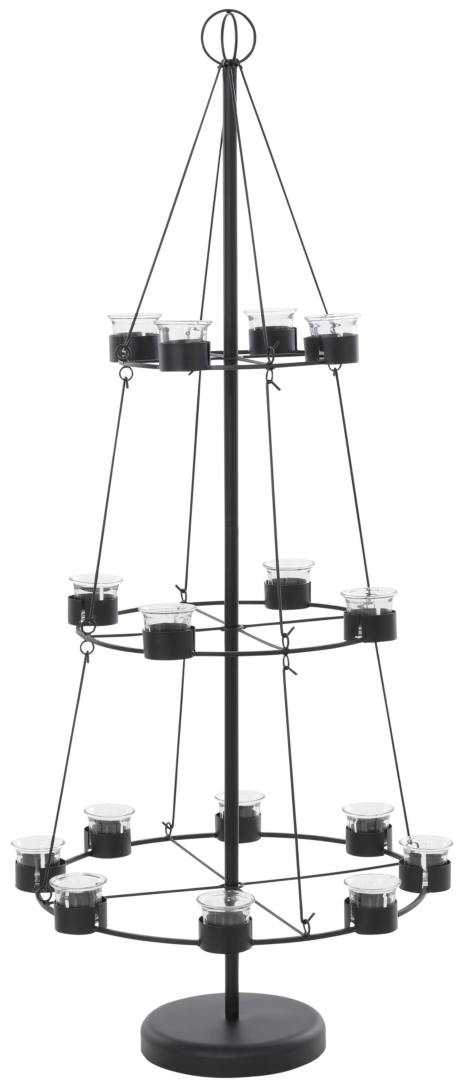 Home affaire Teelichthalter »Christbaum«, Höhe 120 cm schwarz
