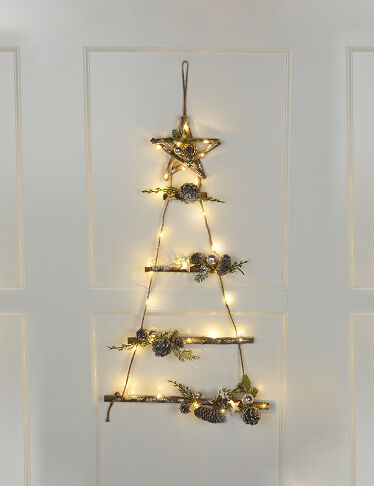 VEDIA Leiter in Weihnachtsbaum-Form, 30 LED, 84 cm