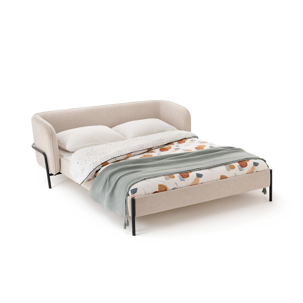 LA REDOUTE INTERIEURS Polsterbett mit Lattenrost Laika BEIGE