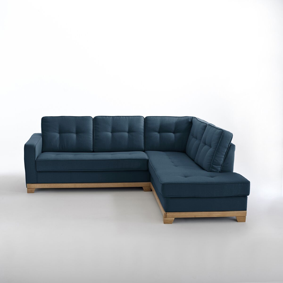 LA REDOUTE INTERIEURS Ecksofa Ajis, Polyester, Bultex GRAU;BLAU