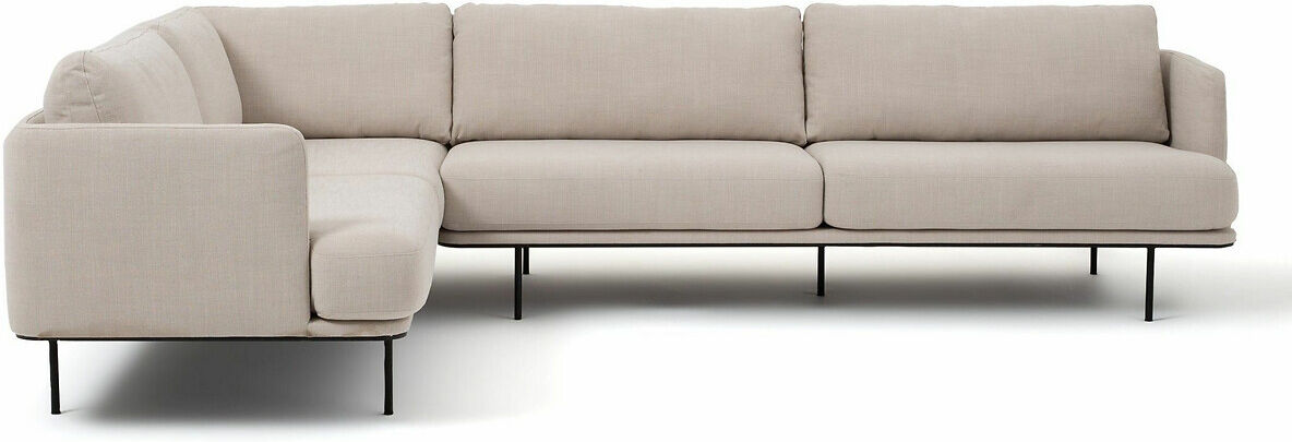 AM.PM Ecksofa Antoine, melierter Polyester/Leinen-Mix, Design by E. Gallina GRAU;BEIGE