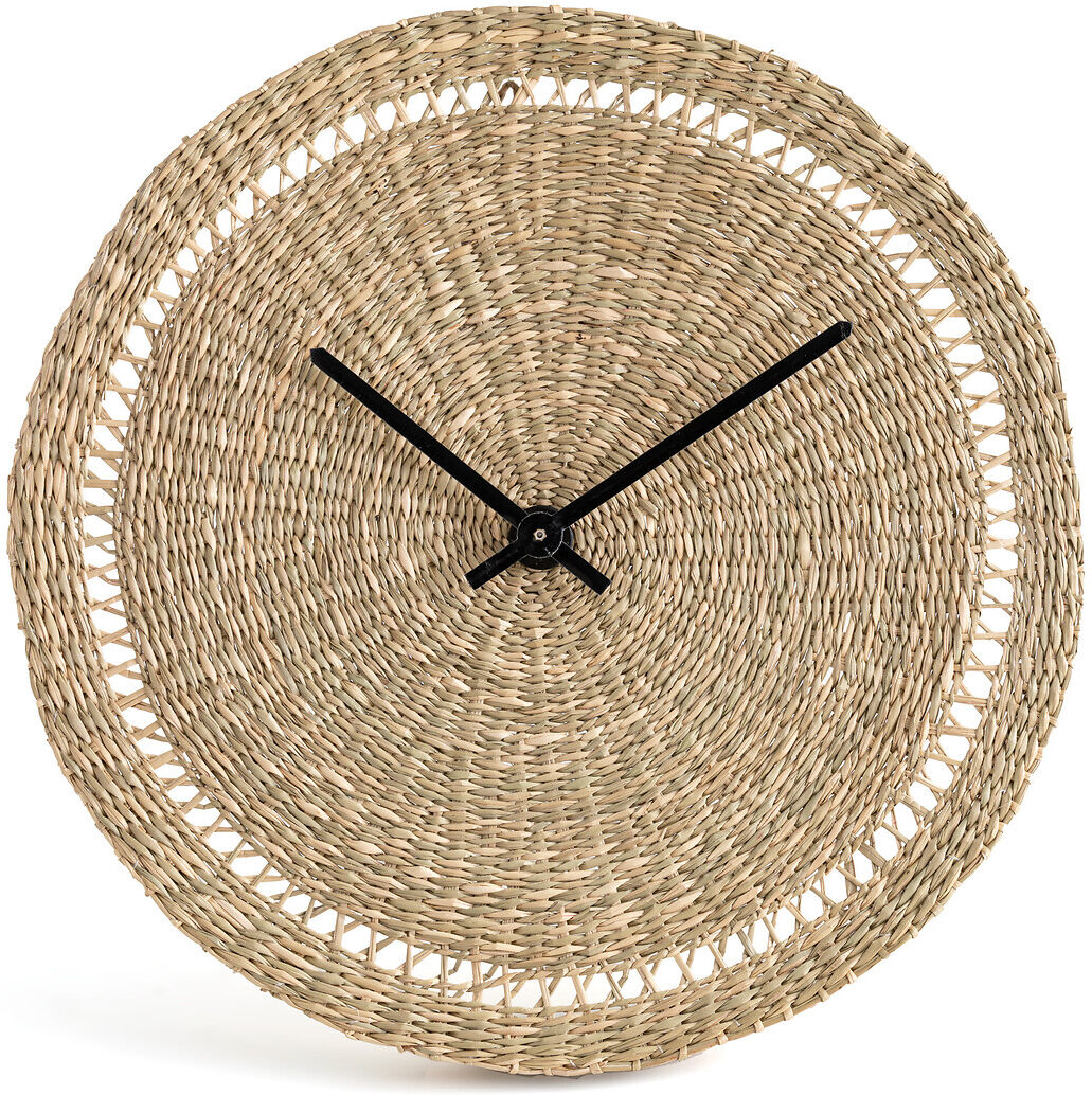 LA REDOUTE INTERIEURS Wanduhr Jutlo, Naturmaterial, Ø 40 cm BEIGE