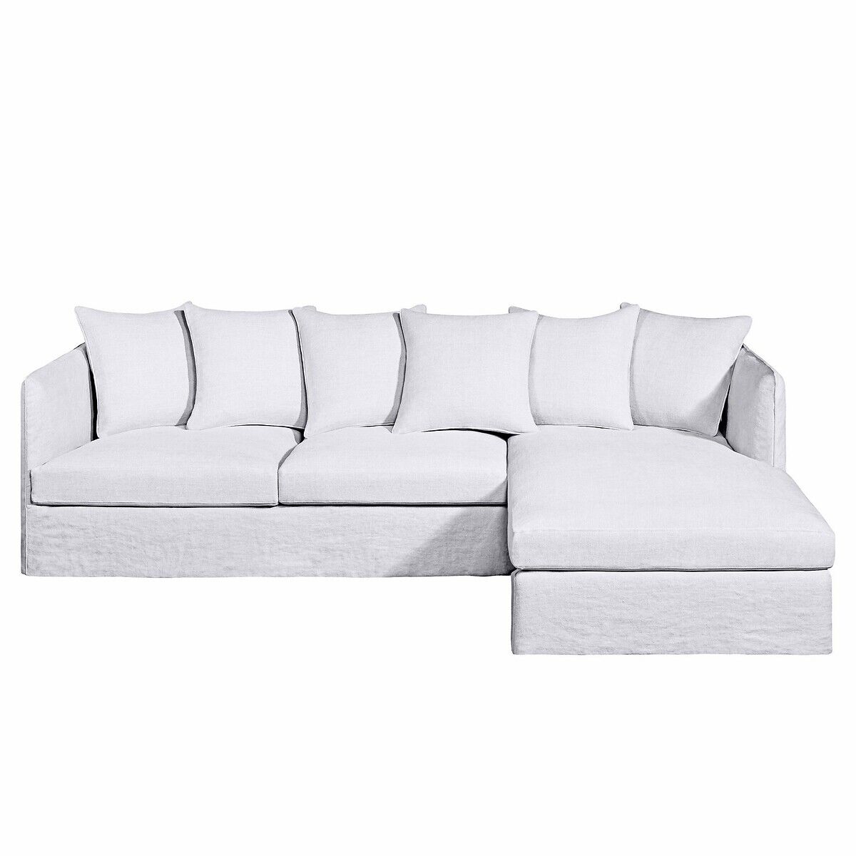 AM.PM Eckschlafsofa Néo Chiquito, dicht gewebtes Leinen in Stonewashed-Optik GRAU;BRAUN;BEIGE;WEISS