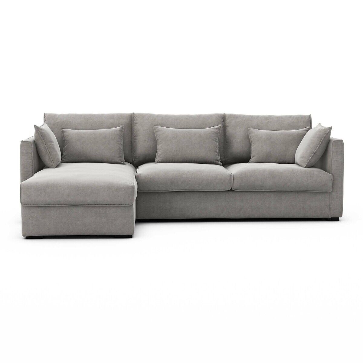 AM.PM Eckschlafsofa Camille, Samt Stonewashed GRAU;BEIGE